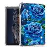 Tudguiloae for Kindle Fire HD 10 & HD 10 Plus (2021) case, Lightweight TPU Transparent Clear Shockproof Skin Bumper, Blue Roses for Fire HD 10 Tablet Case, Perfectly Protection for Tablet view 1