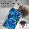 Tudguiloae for Kindle Fire HD 10 & HD 10 Plus (2021) case, Lightweight TPU Transparent Clear Shockproof Skin Bumper, Blue Roses for Fire HD 10 Tablet Case, Perfectly Protection for Tablet view 3