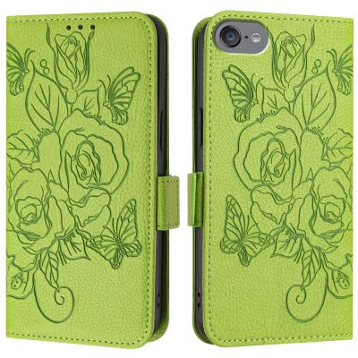 Smartphone Flip Case Compatible with iPad ipod Touch 7 (2019)/6 Touch5 Case,Wallet Case Slim PU Leather Phone Flip Folio Case,Shockproof Protective Case with Card Holders+Wrist Strap Flip Cases(Green)