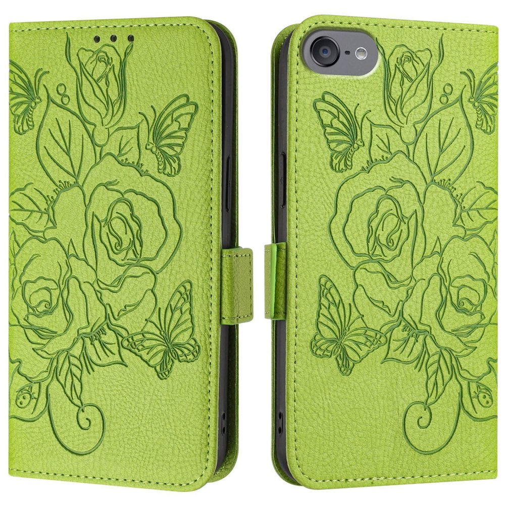 Smartphone Flip Case Compatible with iPad ipod Touch 7 (2019)/6 Touch5 Case,Wallet Case Slim PU Leather Phone Flip Folio Case,Shockproof Protective Case with Card Holders+Wrist Strap Flip Cases(Green)