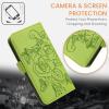 Smartphone Flip Case Compatible with iPad ipod Touch 7 (2019)/6 Touch5 Case,Wallet Case Slim PU Leather Phone Flip Folio Case,Shockproof Protective Case with Card Holders+Wrist Strap Flip Cases(Green) view 4