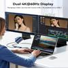 Siliking USB-C Docking Station Dual Monitor 4K@60Hz HDMI+USB-C Video Output Port,10G USB A/C,100W PD, USB C Splitter Adapter, USBC to HDMI Dual Monitor for Windows/MacOS,MacBook air view 3