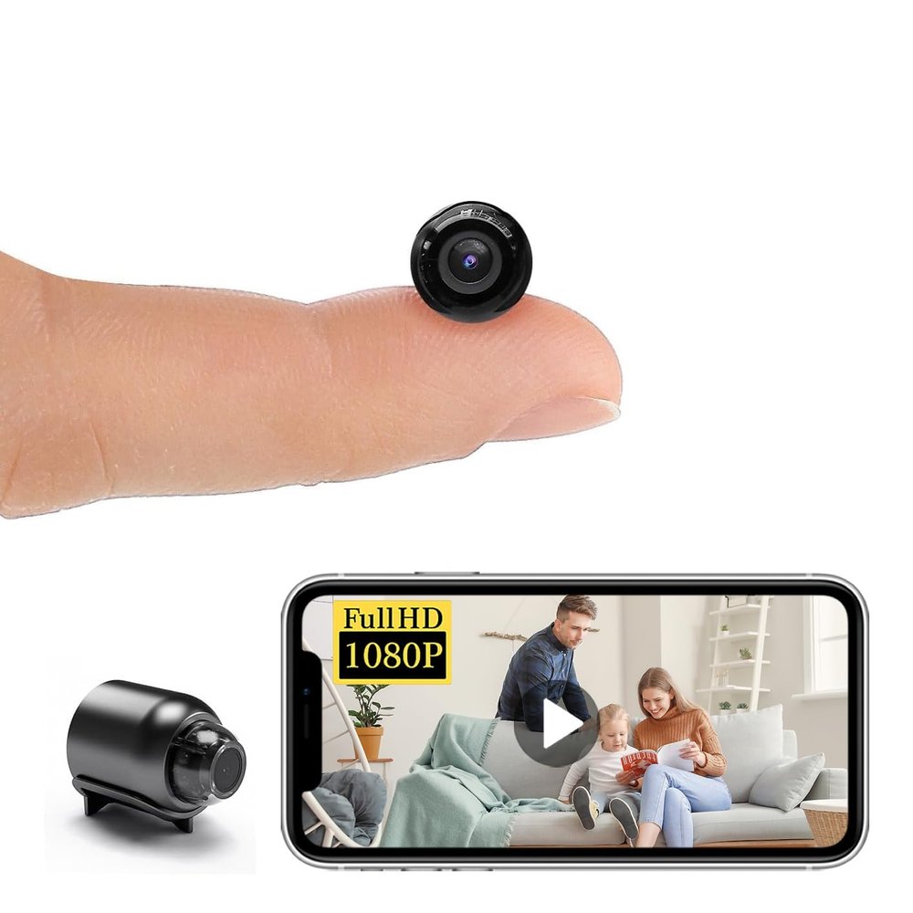 Smallest Wireless WiFi IP Camera,HD1080P Portable Mini Camera with Video Recording Live Feed,Baby Monitor,Nanny Cam,with Night Vision,Motion Detection,Cloud Storage for Security with iOS Android APP
