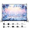 Winter Backdrop Wonderland Snowflake Frozen Birthday Backdrop Snow Landscape Christmas Holiday Party Portrait Photography Background Photobooth Studio Props7x5ft view 3