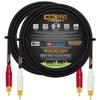 10 Foot RCA Cable Pair - WBC-PRO-LOCAP Low-Capacitance (14pF/ft) 22 AWG Ultra-Silent Audiophile & Professional-Grade Audio Interconnect Cable with Amphenol ACPR Gold RCA Plugs & Black Tweed Jacket view 1