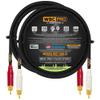 12 Foot RCA Cable Pair - WBC-PRO-LOCAP Low-Capacitance (14pF/ft) 22 AWG Ultra-Silent Audiophile & Professional-Grade Audio Interconnect Cable with Amphenol ACPR Gold RCA Plugs & Black Tweed Jacket view 1