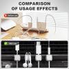 6Pcs Magnetic Cord Organizer,Flip-top Cable Clips with Strong Adhesive,Wire Organizer for Cable Management, Versatile Cord Holder for Nightstand, Office Desk, Kitchen (White) view 4