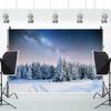Winter Scene Backdrop Forest Landscape Snowy Christmas Pine Tree Photography Background Natural Scene Xmas Party Wall Decoration Supplies Photo Booth7x5ft view 2