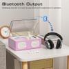 CD Player Portable Bluetooth Input/Output, Retro CD Player with Hi-Fi Speakers, Rechargeable Cute CD Players for Home with LED Display, USB Playback, AUX-in, Headphone Jack, Purple-Pink view 2