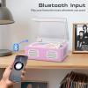 CD Player Portable Bluetooth Input/Output, Retro CD Player with Hi-Fi Speakers, Rechargeable Cute CD Players for Home with LED Display, USB Playback, AUX-in, Headphone Jack, Purple-Pink view 3