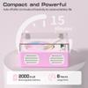 CD Player Portable Bluetooth Input/Output, Retro CD Player with Hi-Fi Speakers, Rechargeable Cute CD Players for Home with LED Display, USB Playback, AUX-in, Headphone Jack, Purple-Pink view 4