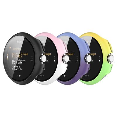 4-Pack Hard PC Case Compatible for Goole Pixel Watch 3 45mm Watch Case, Protective Case with Screen Protector Case Compatible for Goole Pixel Watch 3 45mm Smartwatch (4 Colors B)