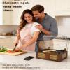 MANGOSTAN CD Player Portable, Retro CD Player with HiFi Speakers, Bluetooth Input/Output, Rechargeable Small CD Players for Home with LED Screen Display, USB Playback, AUX-in, Headphone Jack, Walnut view 3