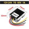 KNKQZXVDF DC DC Converter 12 V24V to 60V Power Supply Inverter 1A 2A Voltage Regulator Waterproof Boost 60V Module for Car with CE(1A Aluminum L) view 2