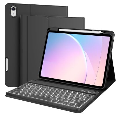 kenke for iPad 11th 10th Generation Case with Keyboard- 7 Colors Backlit Wireless Detachable Folio Keyboard Cover with Pencil Holder, Thin for iPad 11 inch A16 2025 10th Gen 10.9 Inch 2022, Black