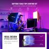 NEEWER RGB 180W Equivalent Softbox Lighting Kit with App Control & 9 Effects, 2 Pack 9W 2700-6500K LED Bulbs CRI93+ TLCI98+, E26 Porcelain Socket, 16" Softboxes for Studio Photography Lighting, NK004 view 2