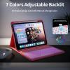 kenke Keyboard Case for iPad (A16) 11th 11-Inch / 10th 10.9-Inch Generation(2025/2022) with Pencil Holder- 7 Colors Backlit Rechargeable Wireless Detachable Folio Bluetooth Keyboard Cover, Hot Pink view 3