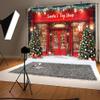15X10ft Red Christmas Photo Backdrop Santa's Toy Shop Photography Background Xmas Tree Gift Snow Window Store Backdrop Christmas Wall Decoration Winter Gift Background Photo Booth view 3