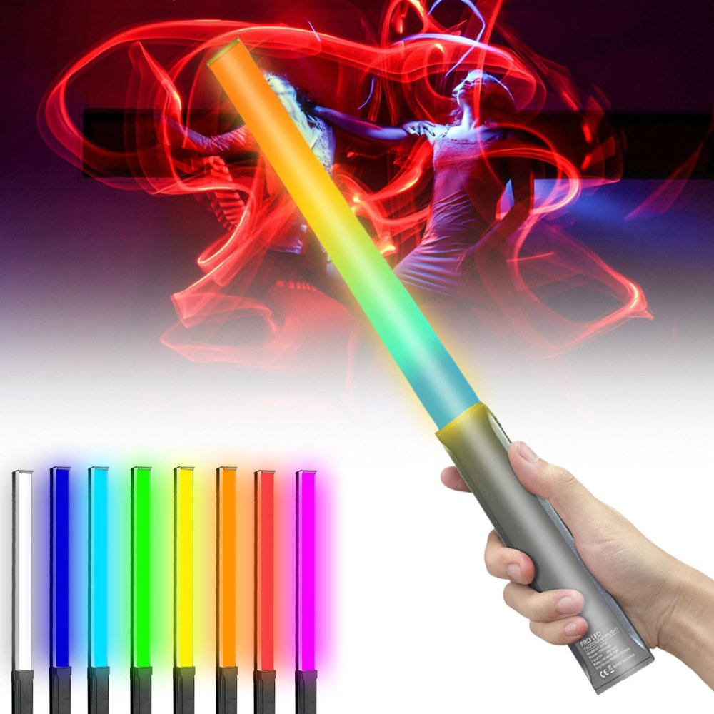 agreilduite Portable Studio Adjustable Light bar,Handheld LED Video Light Stick with Lighting Distance: 3-5m/Working time: 8h/3000K-5600K Adjustable,Full-Color LED Wand for Vlog & Photography