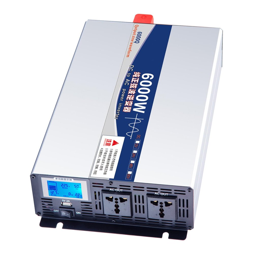Eastnmythet 6000W Power Inverter Voltage Converter with LCD Display & 2 AC Outlets, DC to AC Voltage Converters Pure Sine Wave RV Inverter,48V to 110V