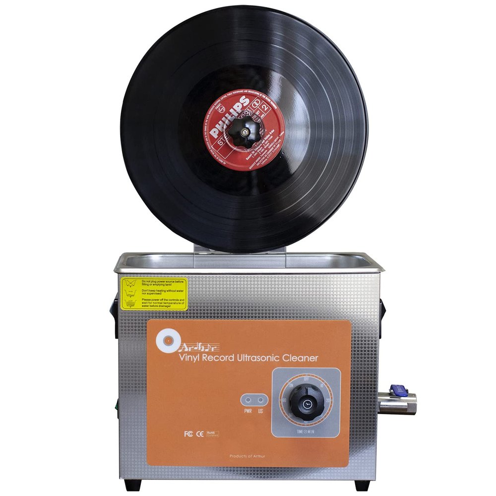 Dntum Ultrasonic Vinyl Record Cleaner, 4L Ultrasonic Vinyl Record Cleaner with Heating Function, 12 inch Vinyl Record Washing Cleaning Machine w/ 1-60min Timer, 0-100,No Heating