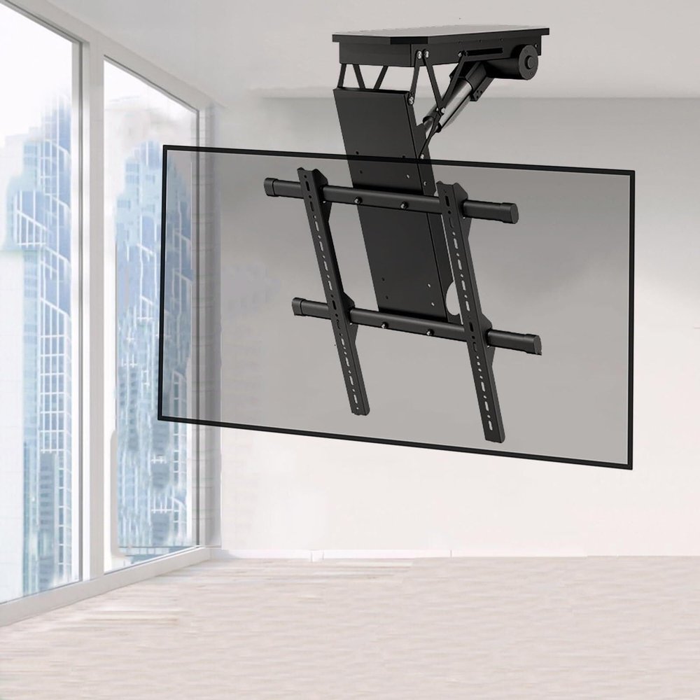 Electric TV Ceiling Mount - Tv Wall Mount, Motorized Flip Down TV Roof Ceiling Mount, Fits Most 50-70/50-90 Inches, with Remote Control and Switch Control, 0-85 Fold Down Stand,(50-90inch TV)(50-90in