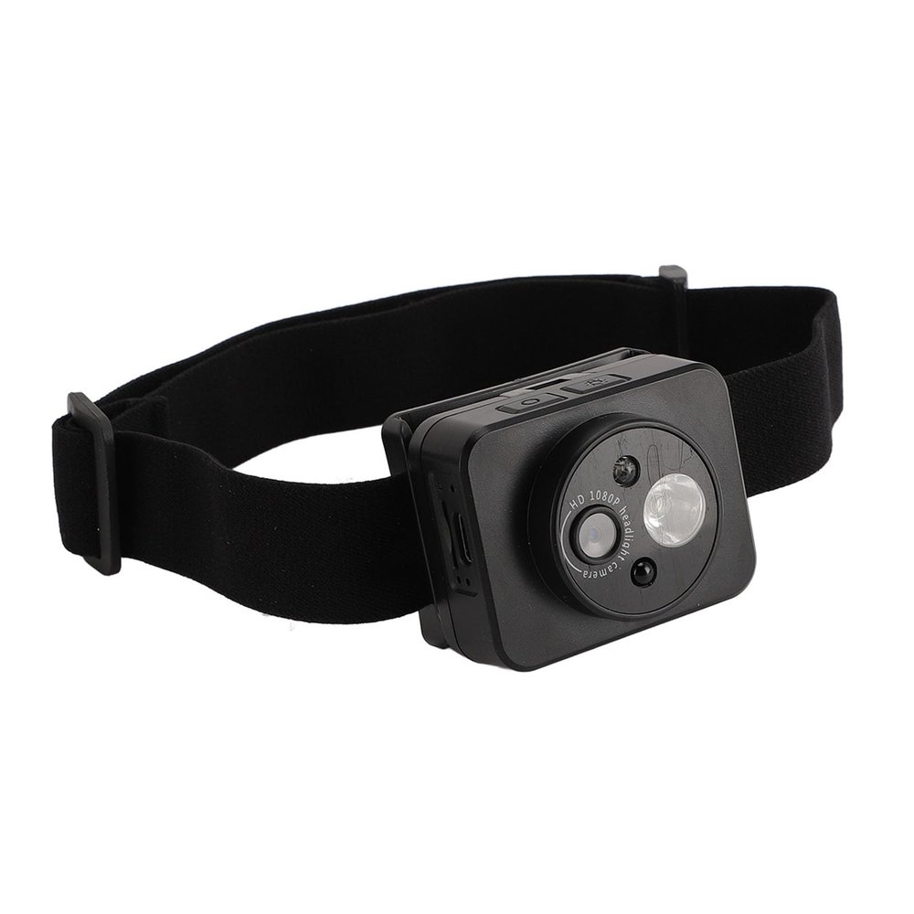 Acouto LED Headlamp Camera ABS 1080P 45 Deg Adjustment Handsfree Cycling Video Recorder for Running Action Cameras Accessories