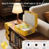 Yintiny Rechargeable Leather CD Player with Speakers; Bluetooth Transmitter; Festival Gift; BGM Player for Home Dcor (Yellow) view 3