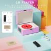 Yintiny Rechargeable Leather CD Player with Speakers; Bluetooth Transmitter; Festival Gift; BGM Player for Home Dcor (Purple) view 4