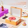 Yintiny Time Music Box CD Player with Speakers; Bluetooth Transmitter; Festival Gift; BGM Player for Home Decor (Orange) view 2
