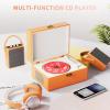 Yintiny Time Music Box CD Player with Speakers; Bluetooth Transmitter; Festival Gift; BGM Player for Home Decor (Orange) view 3