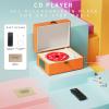 Yintiny Time Music Box CD Player with Speakers; Bluetooth Transmitter; Festival Gift; BGM Player for Home Decor (Orange) view 4