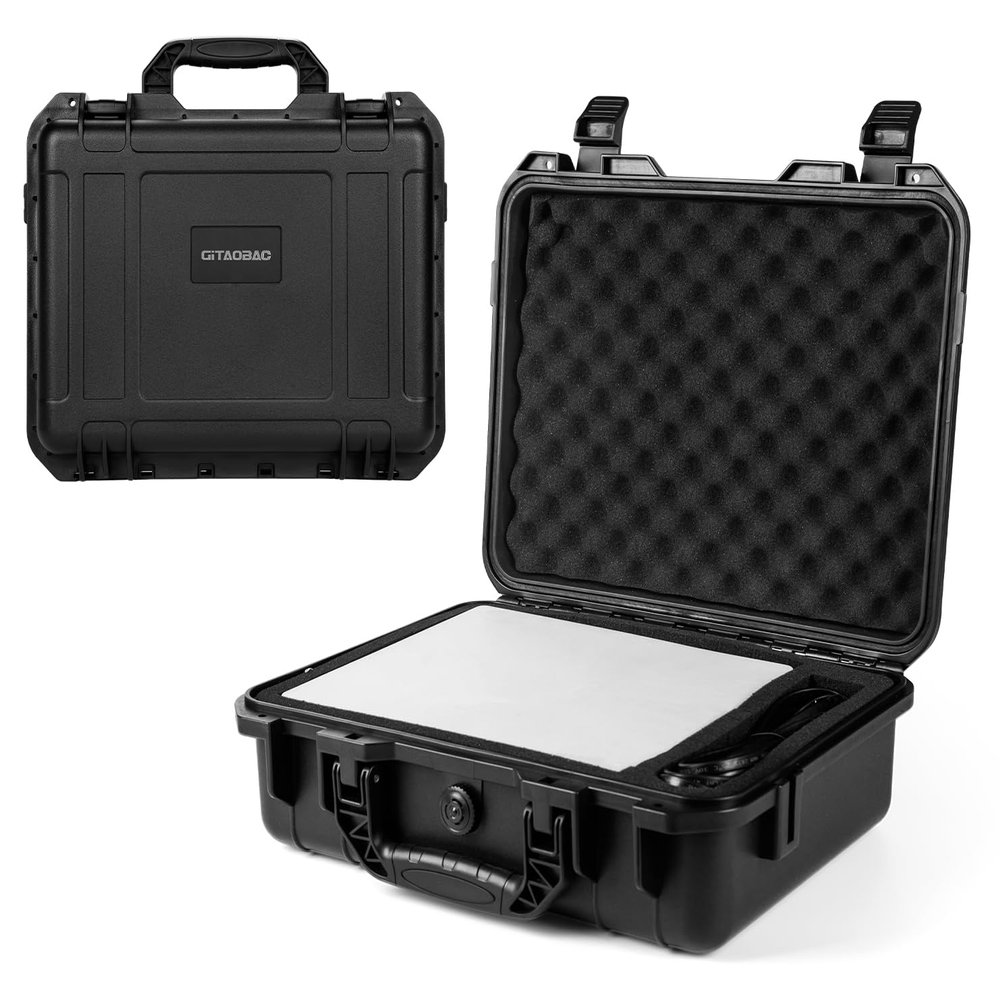 Gitaobac Waterproof Hard Case fits Mini Dish Kit for Starlink Mini, Kickstand, Pipe Adapter, Power Supply, Cables, Ethernet Cables & More, Durable Foam - Dual Layer Shock