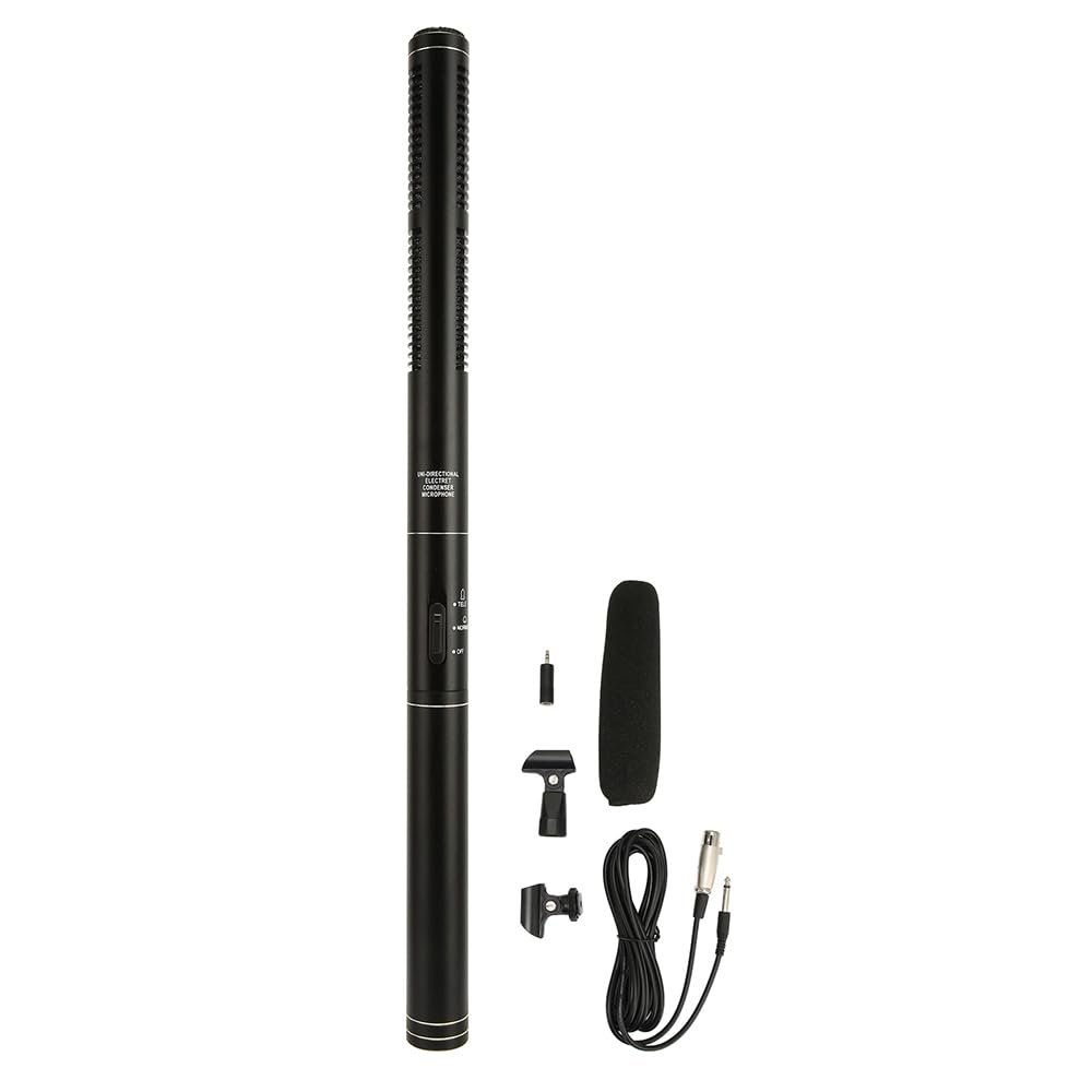 Tinsea HTDZ HT-81 Condenser Interview Microphone Photography Shotgun Mic for Video Camcorders DSLR DV Camcorder 14 inches/36cm Camera Microphone with 8 Meters XLR Cable