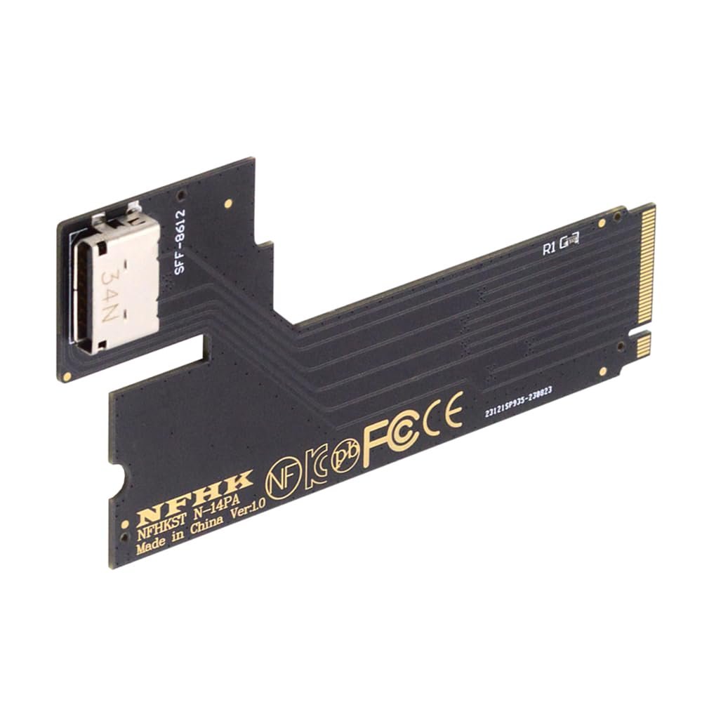 NFHK PCI-E 4.0 M.2 M-Key to Oculink SFF-8612 SFF-8611 Host Adapter for 2022 2023 ThinkBook 14+ External Graphics Card & SSD