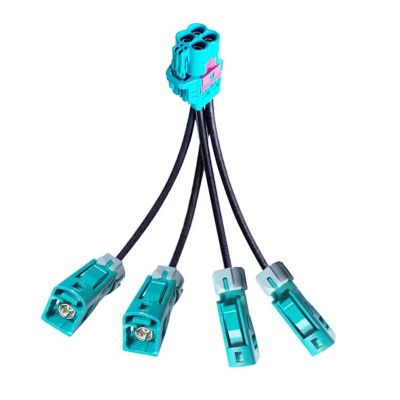Aoikknuw Mini Fakra 4 in 1 Z Code Female Jack to Fakra Female Four Ports Vehicle LVDS Cable RF Coaxial Extension RG316 CableCompatible with Rosenberger 5Meter