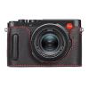 MUZIRI KINOKOO Case for Leica D-LUX 8 Camera - Retro Style Genuine Leather Half Protective Case for Leica D LUX 8/ D-LUX8 Camera - with Opening Bottom and Hand Grip Design - Black Red view 1