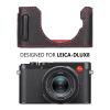 MUZIRI KINOKOO Case for Leica D-LUX 8 Camera - Retro Style Genuine Leather Half Protective Case for Leica D LUX 8/ D-LUX8 Camera - with Opening Bottom and Hand Grip Design - Black Red view 2
