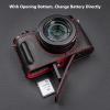 MUZIRI KINOKOO Case for Leica D-LUX 8 Camera - Retro Style Genuine Leather Half Protective Case for Leica D LUX 8/ D-LUX8 Camera - with Opening Bottom and Hand Grip Design - Black Red view 4