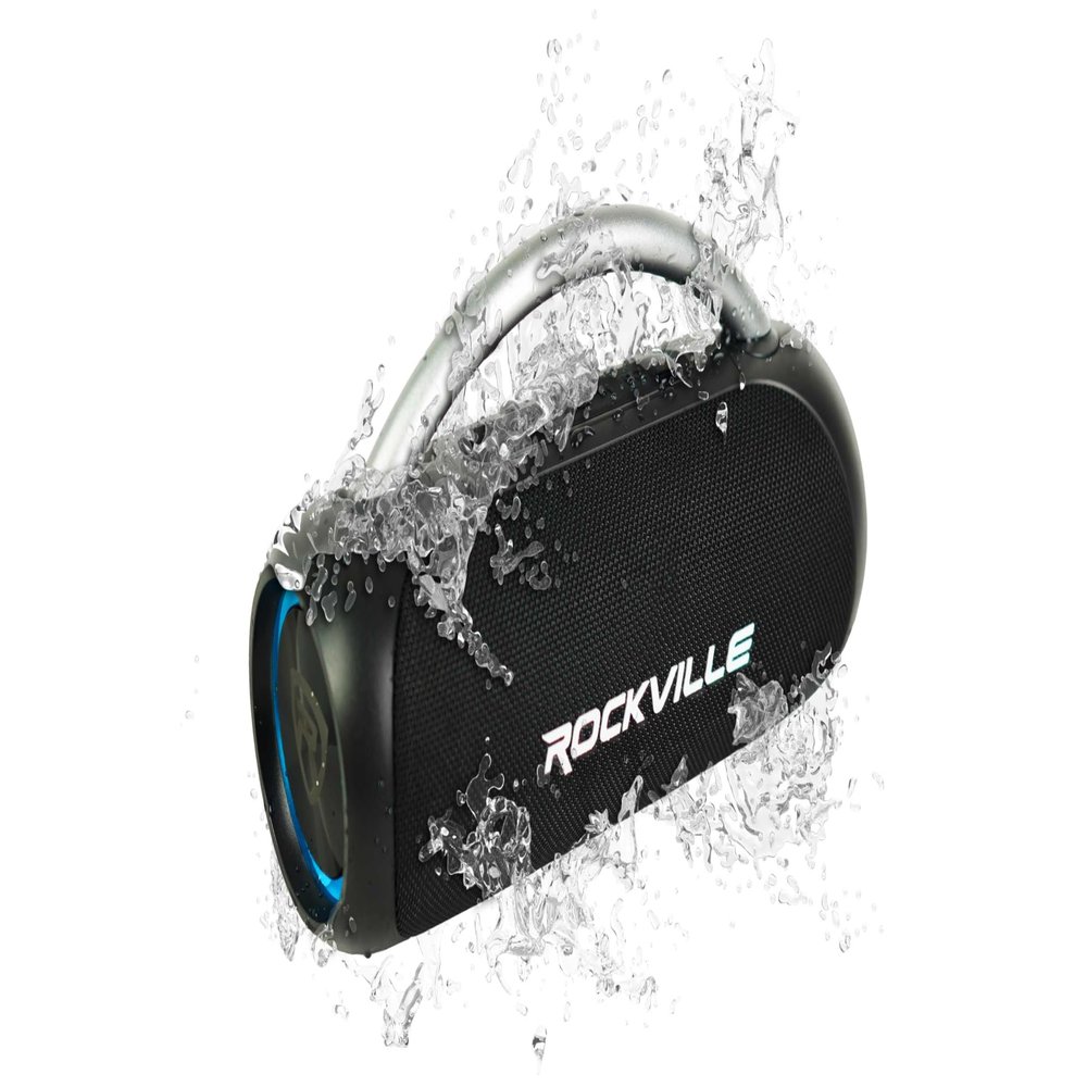 Rockville RPB-D3 30W Portable Bluetooth Speaker, Water Resistant, TWS Pairing, LED Lights, Long Battery Life, Perfect for Parties and Outdoor Adventures
