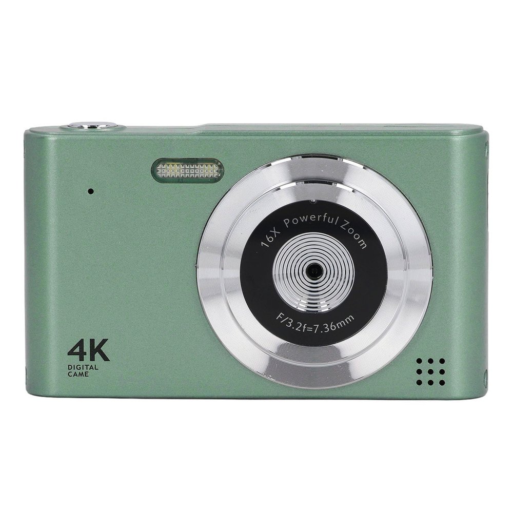 2.5K 48MP Digital Camera for Photography, Compact Vlogging Camera with Auto Focus, Point & Shoot Camera with 16X Digital Zoom, Travel Video Camera (Green)