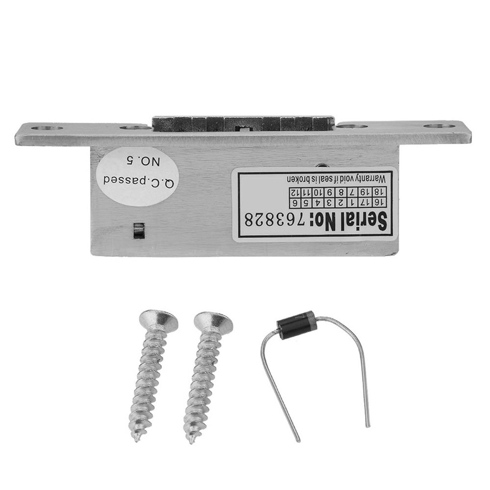12V Electric Strike Lock, Adjustable Narrow Type Electric Strike Door Lock, Access Control Lock, Double Unlock Mode