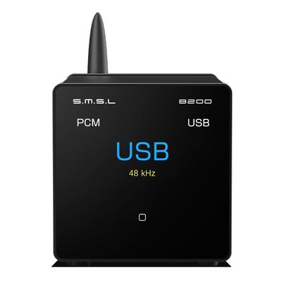 S.M.S.L B200 Hi-Res Digital Audio DAC Bluetooth 5.1/USB Input Audiophile Bluetooth audio Receiver&DAC Amplifier Title/Artist display 2.33 screen Hi-Fi Audio Stereo Receiver Optical/Coaxial/RCA output