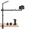 Ailight Camera Desk Mount Stand Overhead, Adjustable Microphone Boom Arm Mic Stand with Phone Holder, Camera Arm Clamp 5/8'' 3/8'' 1/4'' Screws for Shure, Blue Yeti, Rode, Elgato, Fifine, HyperX view 1