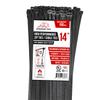 14-inch Black Zip Ties Heavy Duty UV Resistant Nylon Cable Ties, 120lb Tensile Strength, 100-Pack - Durable Wire Ties, Heavy Duty Tie Straps Indoor and Outdoor Cable Management Solution by ARMOUR TIES