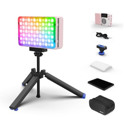 amaran Ace 25c Kit RGB Pocket LED Light,Boost Mode to 32W Mini On Camera Video Light,2300K~10000K Support Magnetic Attraction and App Control with Carrying Case,Mini Tripod,Grid (Pink)