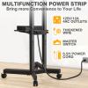 TVON Rolling TV Stand with Power Outlet for 32-75 Inch LCD LED OLED Flat Curved Screen TVs up to 88 lbs, Portable TV Stand on Wheels and Height Adjustment Max VESA 400x400mm view 2