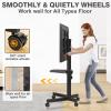 TVON Rolling TV Stand with Power Outlet for 32-75 Inch LCD LED OLED Flat Curved Screen TVs up to 88 lbs, Portable TV Stand on Wheels and Height Adjustment Max VESA 400x400mm view 4