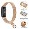 Amzpas for Fitbit Inspire 2 Bands Women Men, Stainless Steel Mesh Loop Adjustable Magnetic Replacement Straps Compatible with Fitbit Inspire 3 / Fitbit Inspire 2 / Fitbit Inspire HR Fitness Tracker (Rose gold) view 3