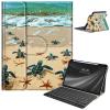 Keyboard Case for iPad 9th/8th/7th Generation, for iPad 10.2/iPad Pro 10.5"/iPad Air 3rd Gen Case with Keyboard and Pencil Holder, Rugged Rotate Stand Cover Case with Clear Back, Cute Little Turtle view 1